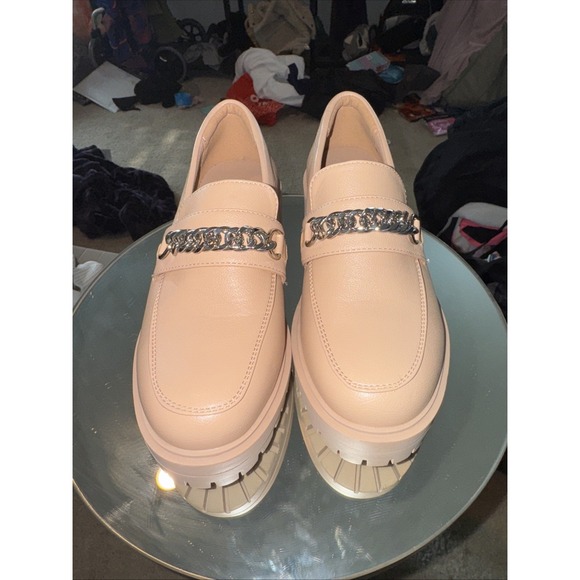 Yetier Platform Womens Loafer w/ Chain Slip-on Round Toe Chunky Shoes Size 7 EUC - Picture 2 of 9